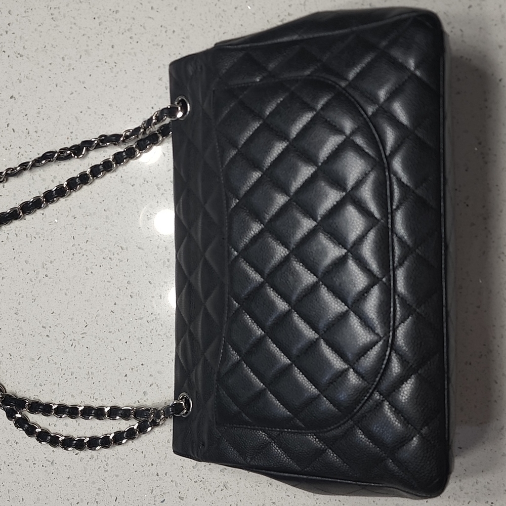 Chanel Caviar Maxi Double Flap Antique Silver HW - Picture 8 of 16
